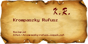 Krompaszky Rufusz névjegykártya
